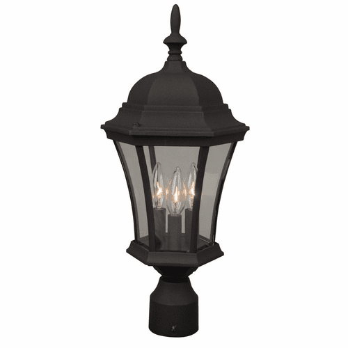 Craftmade Curved Glass Large Post Mount - Textured Matte Black - Z345-TB