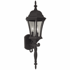 Craftmade Curved Glass Small Outdoor Wall Mount - Textured Matte Black - Z340-TB