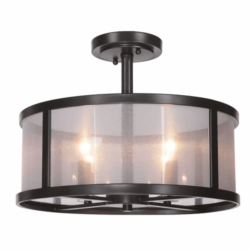 Craftmade Danbury 4-LT Semi Flush - Matte Black - 36754-MBK