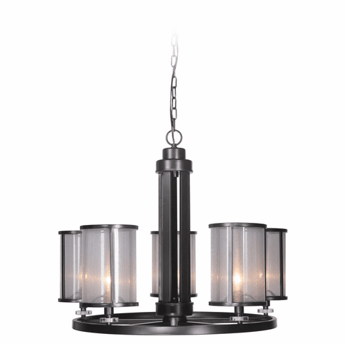 Craftmade Danbury 5-LT Chandelier - Matte Black - 36725-MBK