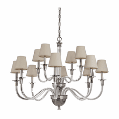 Craftmade Deran 12-LT Chandelier - Polished Nickel - 48012-PLN