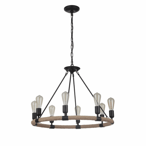 Craftmade Dillon 8-LT Chandelier - Flat Black - 51728-FB