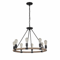 Craftmade Dillon 8-LT Chandelier - Flat Black - 51728-FB