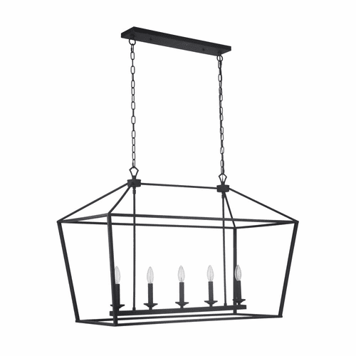 Craftmade Flynt 5-LT Island Light - Flat Black - 52975-FB