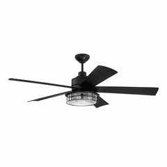 Craftmade Garrick 56" Ceiling Fan w/Blades, Light Kit - Black  - GAR56FB5
