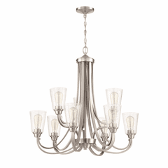 Craftmade Grace 9-LT Chandelier - Brushed Polished Nickel - 41929-BNK-CS Craftmade Grace 9-LT Chandelier - Brushed Polished Nickel - 41929-BNK-CS
