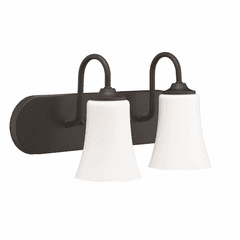 Craftmade Gwyneth 2-LT Bathroom Vanity - Flat Black - 50402-FB-WG