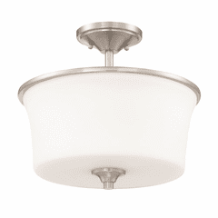 Craftmade Gwyneth 2-LT Semi-Flush/Pendant - Brushed Polished Nickel - 50452-BNK-WG