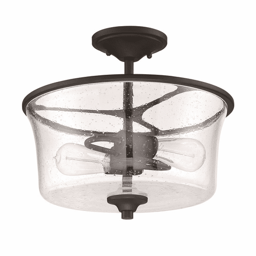 Craftmade Gwyneth 2-LT Semi-Flush/Pendant - Flat Black - 50452-FB