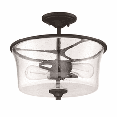 Craftmade Gwyneth 2-LT Semi-Flush/Pendant - Flat Black - 50452-FB