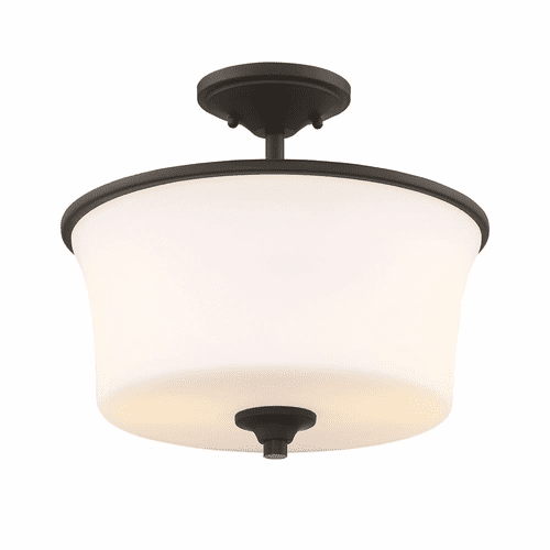 Craftmade Gwyneth 2-LT Semi-Flush/Pendant - Flat Black - 50452-FB-WG