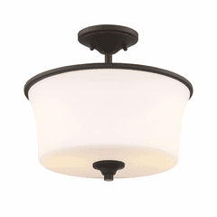Craftmade Gwyneth 2-LT Semi-Flush/Pendant - Flat Black - 50452-FB-WG