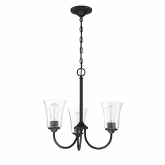 Craftmade Gwyneth 3-LT Chandelier - Flat Black - 50423-FB