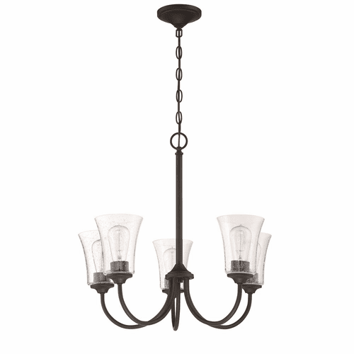 Craftmade Gwyneth 5-LT Chandelier - Flat Black - 50425-FB