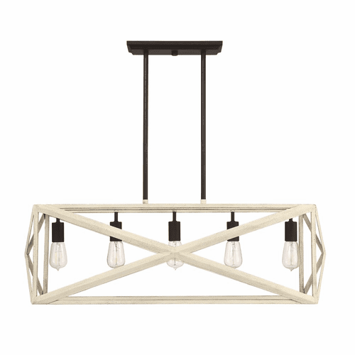 Craftmade Hansel 5-LT Island Light - Cottage White/Espresso - 51875-CWESP