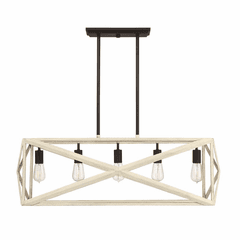 Craftmade Hansel 5-LT Island Light - Cottage White/Espresso - 51875-CWESP