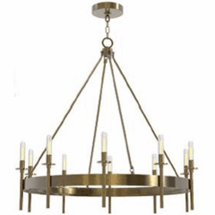 Craftmade Larrson 12-Light Chandelier - Satin Brass - 54312-SB
