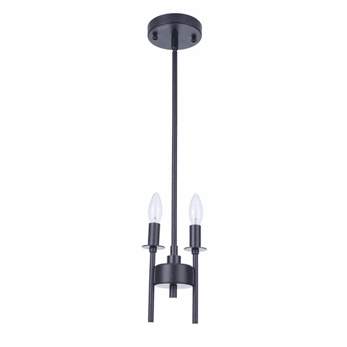 Craftmade Larrson 2-LT Mini Pendant - Flat Black - 54392-FB