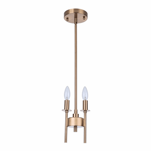 Craftmade Larrson 2-LT Mini Pendant - Satin Brass - 54392-SB