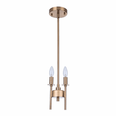 Craftmade Larrson 2-LT Mini Pendant - Satin Brass - 54392-SB