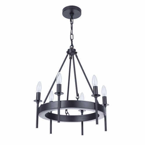 Craftmade Larrson 6-LT Chandelier - Flat Black - 54326-FB