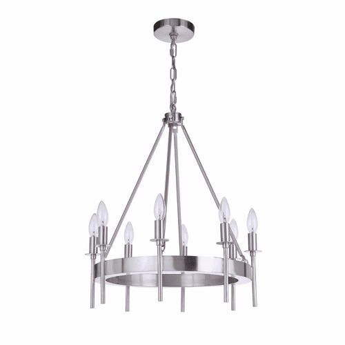 Craftmade Larrson 8-LT Chandelier - Brushed Polished Nickel - 54328-BNK