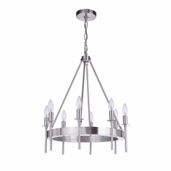 Craftmade Larrson 8-LT Chandelier - Brushed Polished Nickel - 54328-BNK