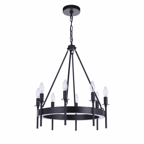 Craftmade Larrson 8-LT Chandelier - Flat Black - 54328-FB