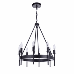 Craftmade Larrson 8-LT Chandelier - Flat Black - 54328-FB