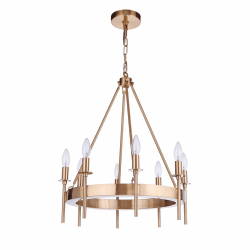 Craftmade Larrson 8-LT Chandelier - Satin Brass - 54328-SB