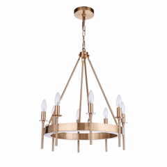 Craftmade Larrson 8-LT Chandelier - Satin Brass - 54328-SB