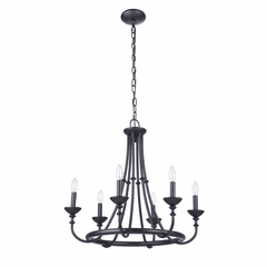 Craftmade Marlowe 6 Light Chandelier - Flat Black  - 53726-FB