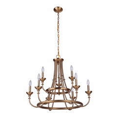 Craftmade Marlowe 9 Light Chandelier - Satin Brass - 53729-SB