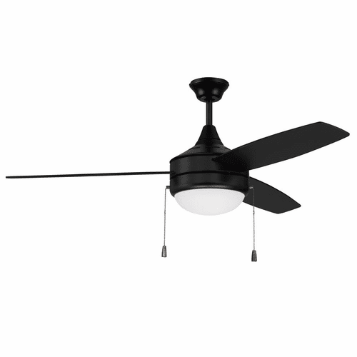 Craftmade Phaze 52" Ceiling Fan w/Light Kit - Flat Black - EPHA52FB3