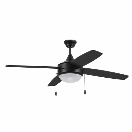 Craftmade Phaze 52" Ceiling Fan w/Light Kit - Flat Black - EPHA52FB4