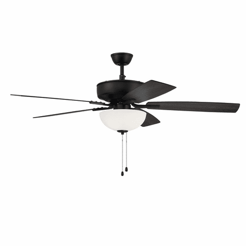 Craftmade Pro Plus 52" Ceiling Fan w/Bowl Light Kit - Flat Black - P211FB5-52FBGW