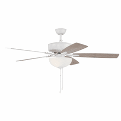 Craftmade Pro Plus 52" Ceiling Fan w/Bowl Light Kit - White - P211W5-52WWOK