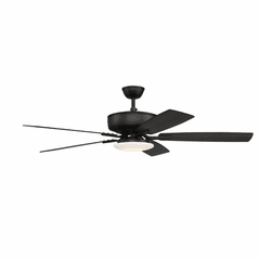 Craftmade Pro Plus 52" Ceiling Fan w/Light Kit - Flat Black - P112FB5-52FBGW Craftmade Pro Plus 52" Ceiling Fan w/Light Kit - Flat Black - P112FB5-52FBGW