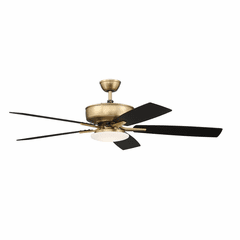 Craftmade Pro Plus 52" Ceiling Fan w/Light Kit - Satin Brass - P112SB5-52BWNFB