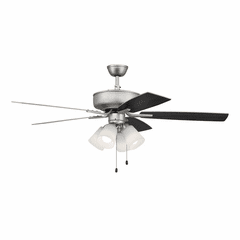 Craftmade Pro Plus 52" Ceiling Fan w/Light Kit - Satin Nickel - P114BN5-52BNGW