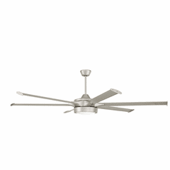 Craftmade Prost 78" Ceiling Fan & LED Light Kit - Painted Nickel - PRT78PN6