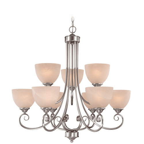 Craftmade Raleigh 9-LT Chandelier - Satin Nickel - 25329-SN
