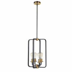 Craftmade Randolph 4-LT Foyer Light - Flat Black/Satin Brass - 50334-FBSB