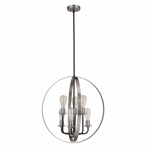 Craftmade Randolph 6-LT Foyer Light - Flat Black/Polished Nickel - 50336-FBBNK