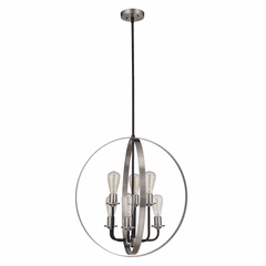 Craftmade Randolph 6-LT Foyer Light - Flat Black/Polished Nickel - 50336-FBBNK