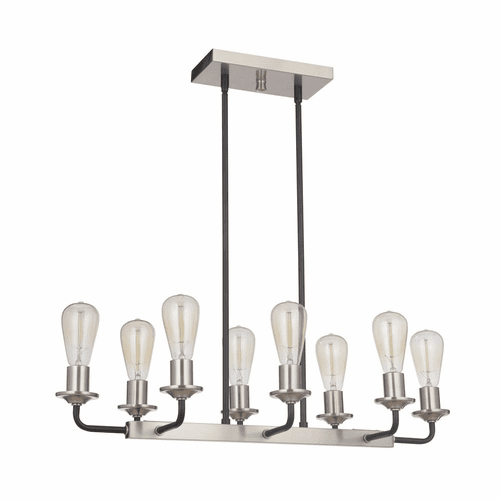 Craftmade Randolph 8-LT Island Light - Flat Black/Polished Nickel - 50378-FBBNK