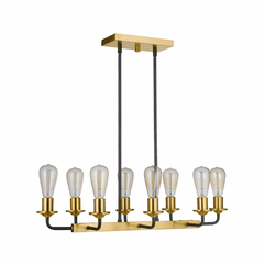 Craftmade Randolph 8-LT Island Light - Flat Black/Satin Brass - 50378-FBSB