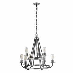 Craftmade Randolph 9-LT Chandelier - Black/Polished Nickel - 50329-FBBNK