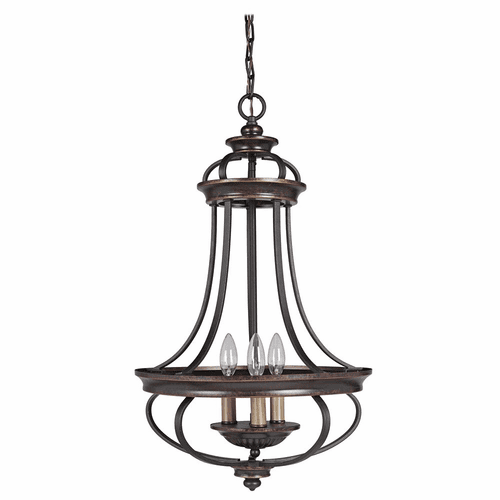 Craftmade Stafford 3-LT Foyer Light - Aged Bronze/Textured Black - 38733-AGTB