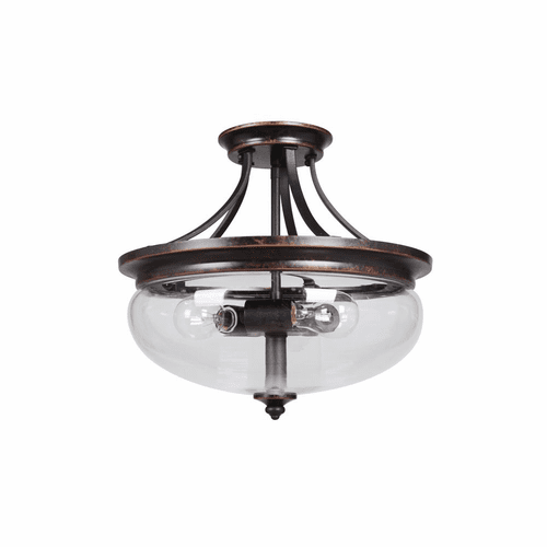 Craftmade Stafford 3-LT Semi Flush - Aged Bronze/Textured Black - 38753-AGTB